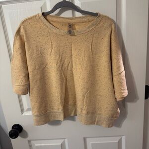 Mono B Cream Speckled Short Sleeve Top
